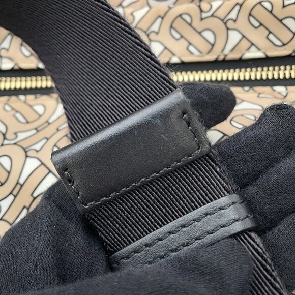 BURBERRY TBMonogram Waist Bag Nylon Beige/Black - Picture 10 of 16